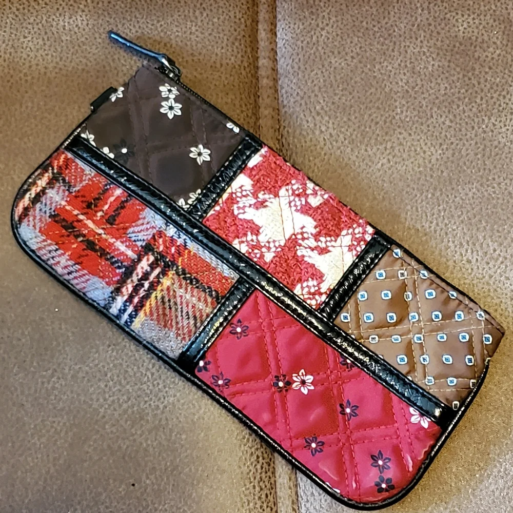 Vera Bradley Patchwork quilted fabric clutch